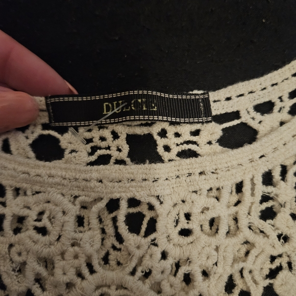 Bobbie Brooks Teal and Black Patterned Wide-Leg Pants - Picture 7 of 7